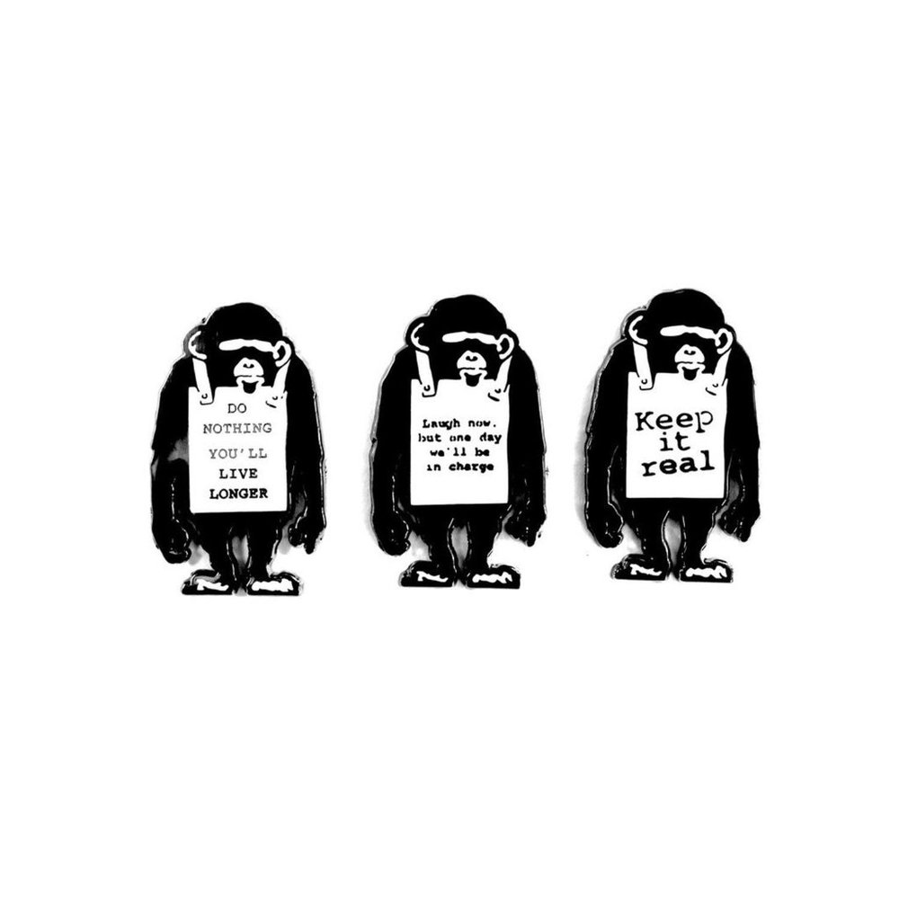 Banksy art Enamel Pin Custom Lapel The Three Wise Men Pin Set - Streetart Pin